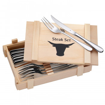 Steakbesteck-Set 12-teilig in Holzkiste
